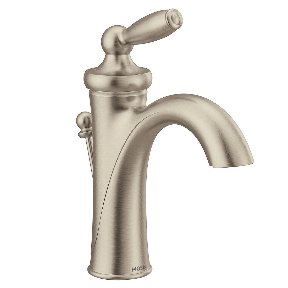MOEN Brantford 6600BN Single-Handle Single-Hole High-Arc Bathroom Faucet in Brushed Nickel (Valve Included)