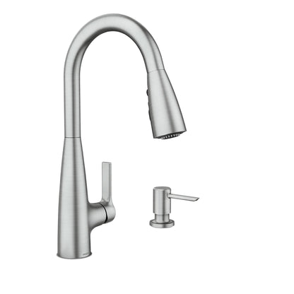 MOEN Haelyn 87627SRS Single-Handle Pull-Down Sprayer Kitchen Faucet with Reflex and Power Boost in Spot Resist Stainless