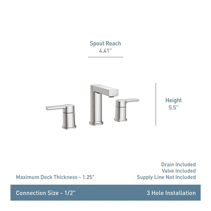 MOEN Rinza 84629SRN Widespread Double Handle Bathroom Faucet in Spot Resist Brushed Nickel