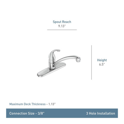MOEN Adler 87603 One Handle Deck-mount Kitchen Faucet in Chrome