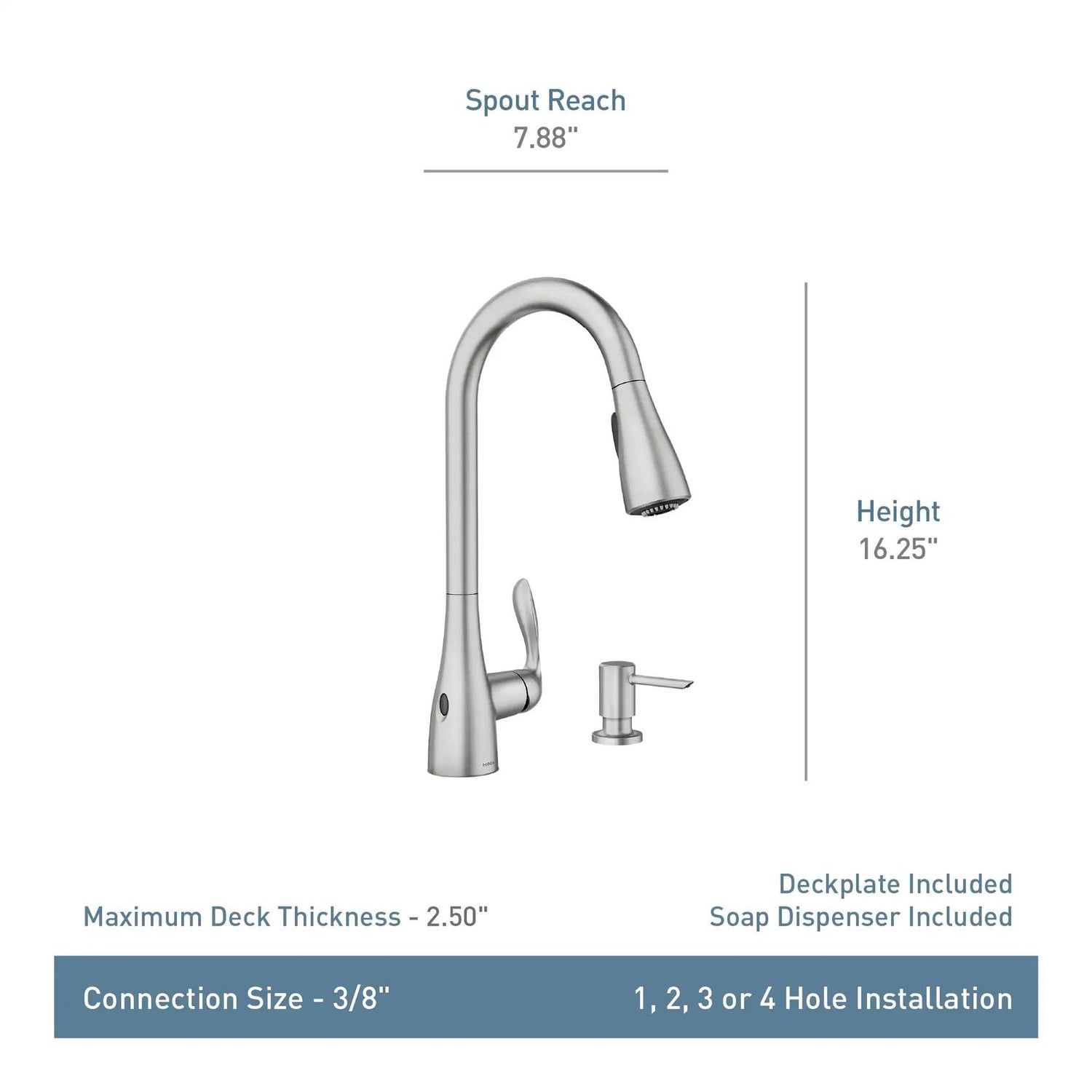MOEN Georgene 87912SRS Single Handle Deck Mount Pull-Down Handle/Lever Kitchen Faucet in Spot Resist Stainless