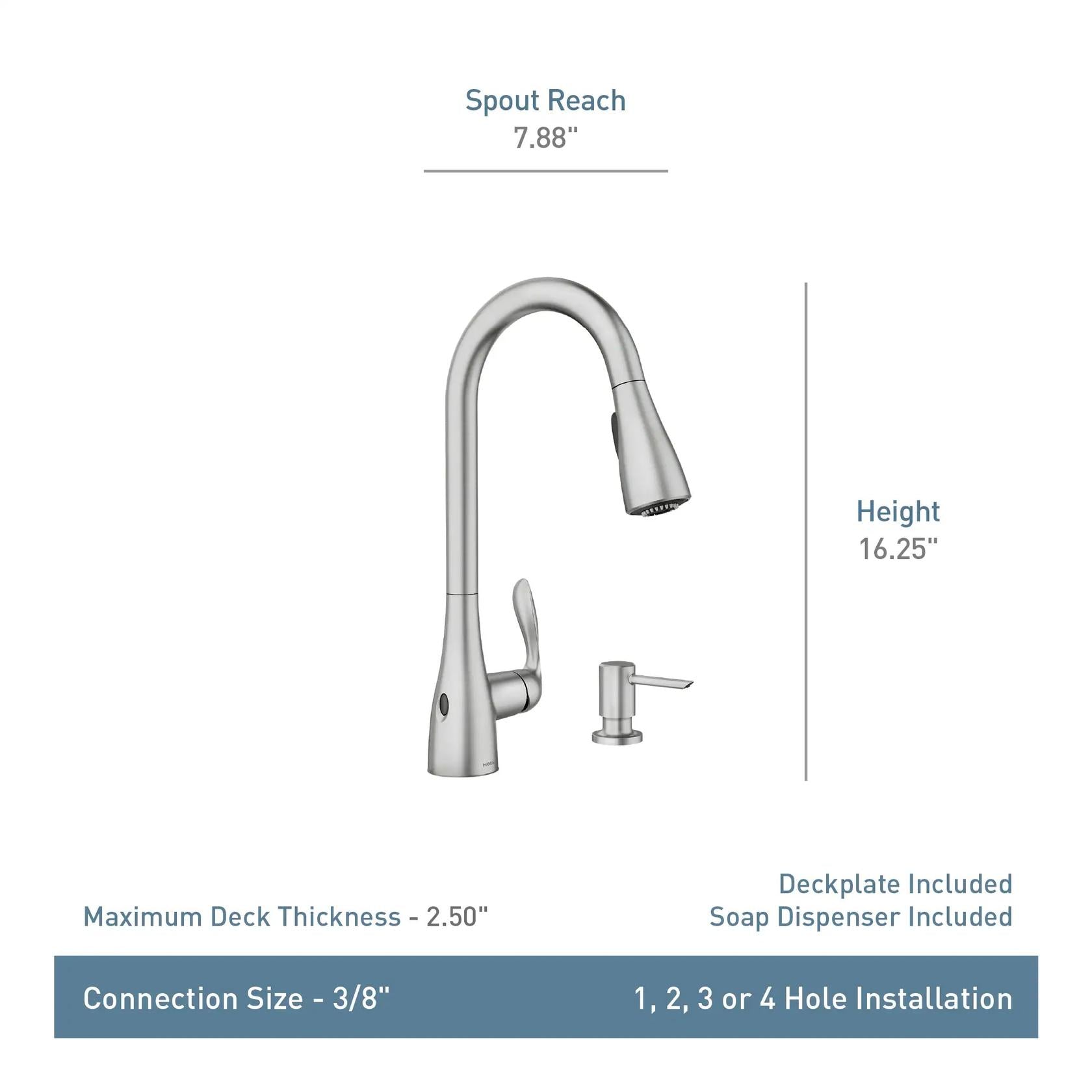 MOEN Georgene 87912SRS Single Handle Deck Mount Pull-Down Handle/Lever Kitchen Faucet in Spot Resist Stainless
