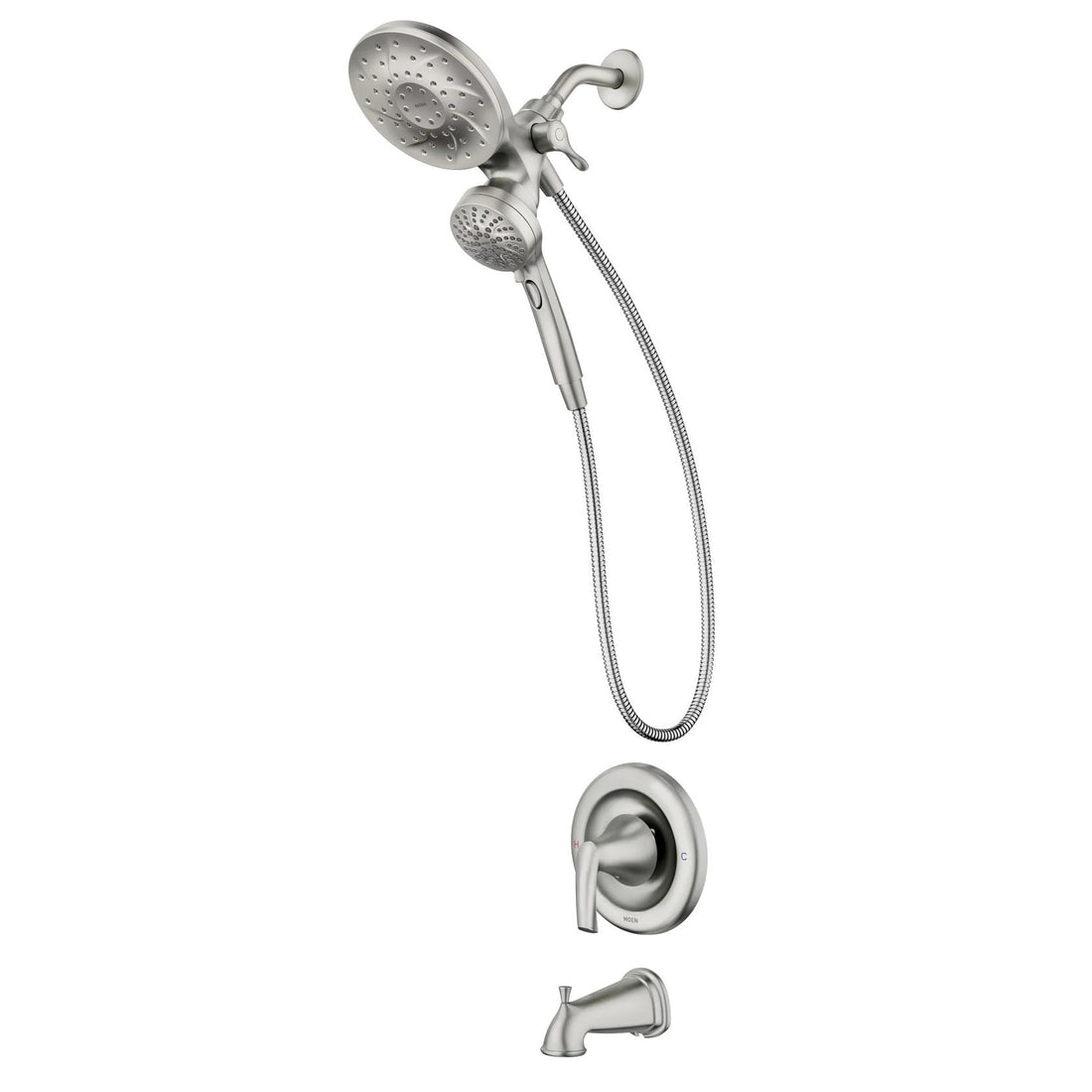 MOEN Graeden 82137SRN Magnetix 1-Handle Bathtub and Shower Faucet in Spot Resist Brushed Nickel (Valve Included)