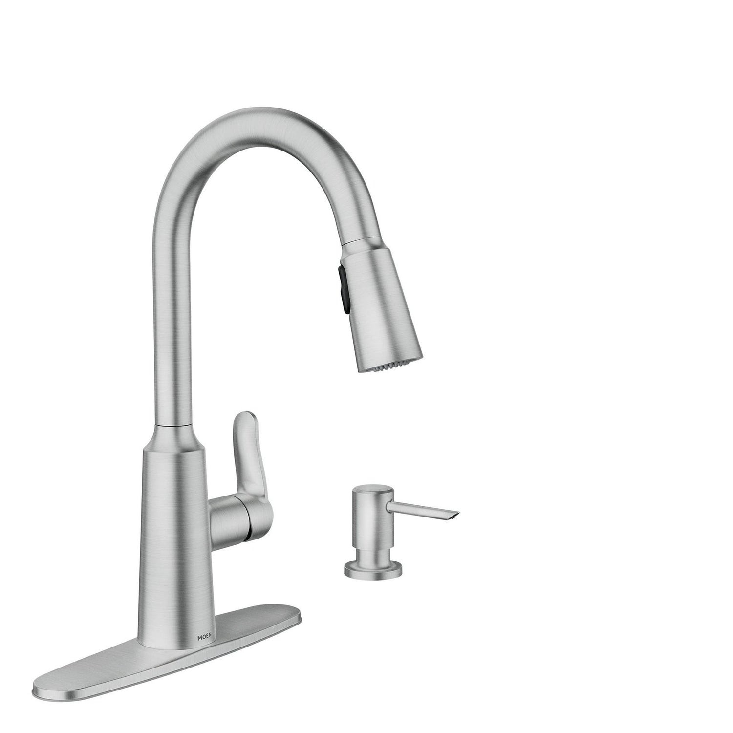MOEN Edwyn 87028SRS Single Handle Deck-mount Pull-down Kitchen Faucet with Sprayer in Spot Resist Stainless