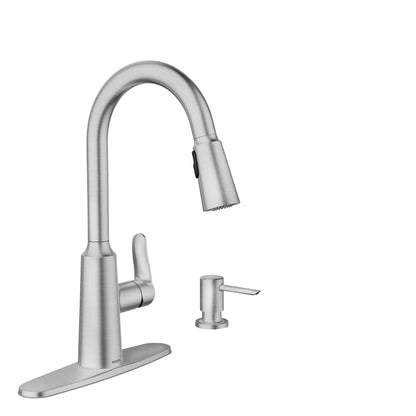 MOEN Edwyn 87028SRS Single Handle Deck-mount Pull-down Kitchen Faucet with Sprayer in Spot Resist Stainless