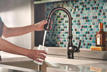 MOEN Brantford 7185ORB Single-Handle Pull-Down Sprayer Kitchen Faucet with Reflex and Power Boost in Oil Rubbed Bronze