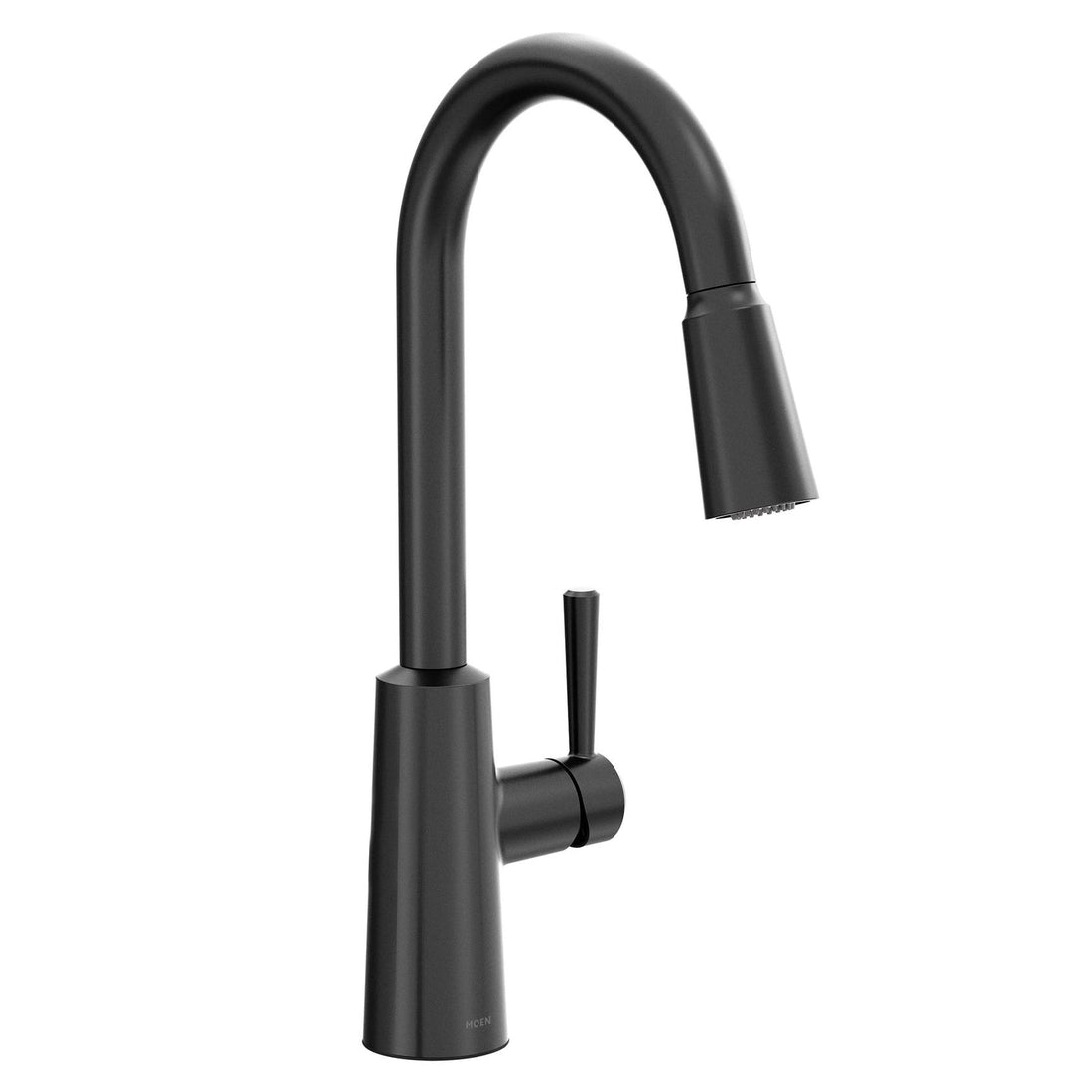 MOEN Riley 7402BL Single Handle Pull-Down Sprayer Kitchen Faucet with Reflex and Power Clean in Matte Black