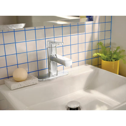 MOEN Laris 84014 Single-Handle Single-Hole Bathroom Faucet in Chrome (Valve Included)