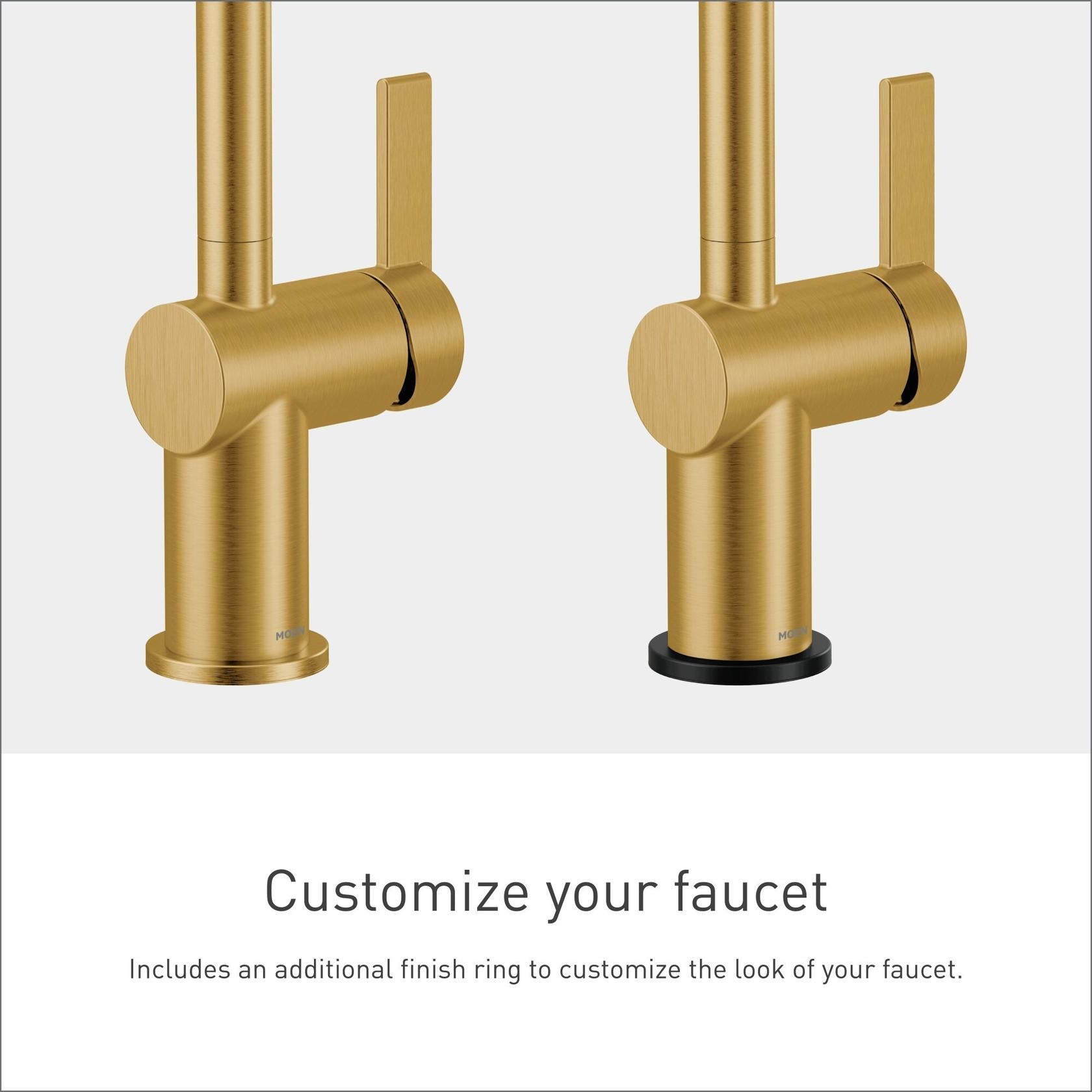MOEN Cia 7622EVBG Single-Handle Smart Touchless Pull Down Sprayer Kitchen Faucet with Voice Control and Power Clean in Brushed Gold