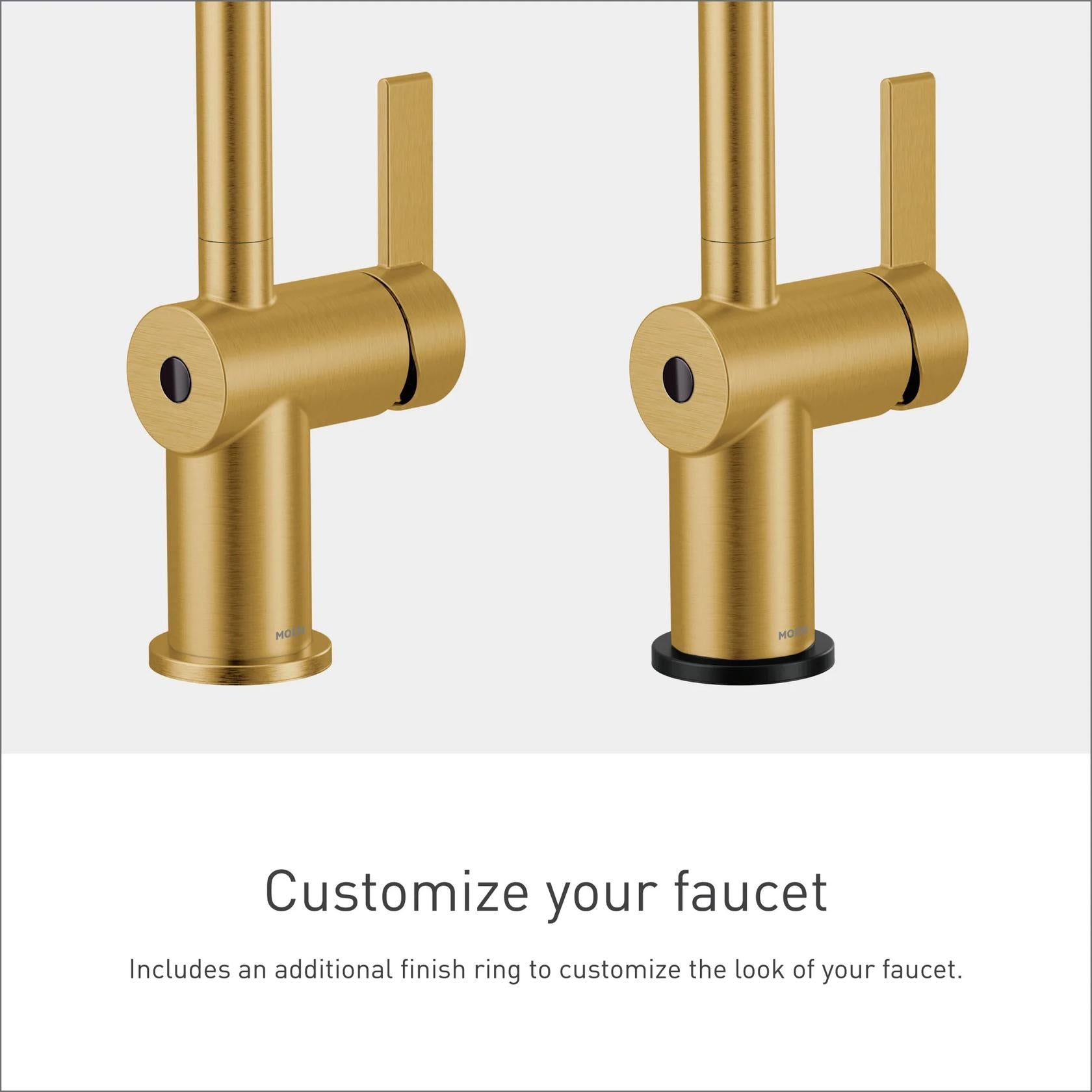 MOEN Cia 1-Handle Touchless Pull-Down Sprayer Kitchen Faucet with MotionSense Wave and Power Clean in Brushed Gold