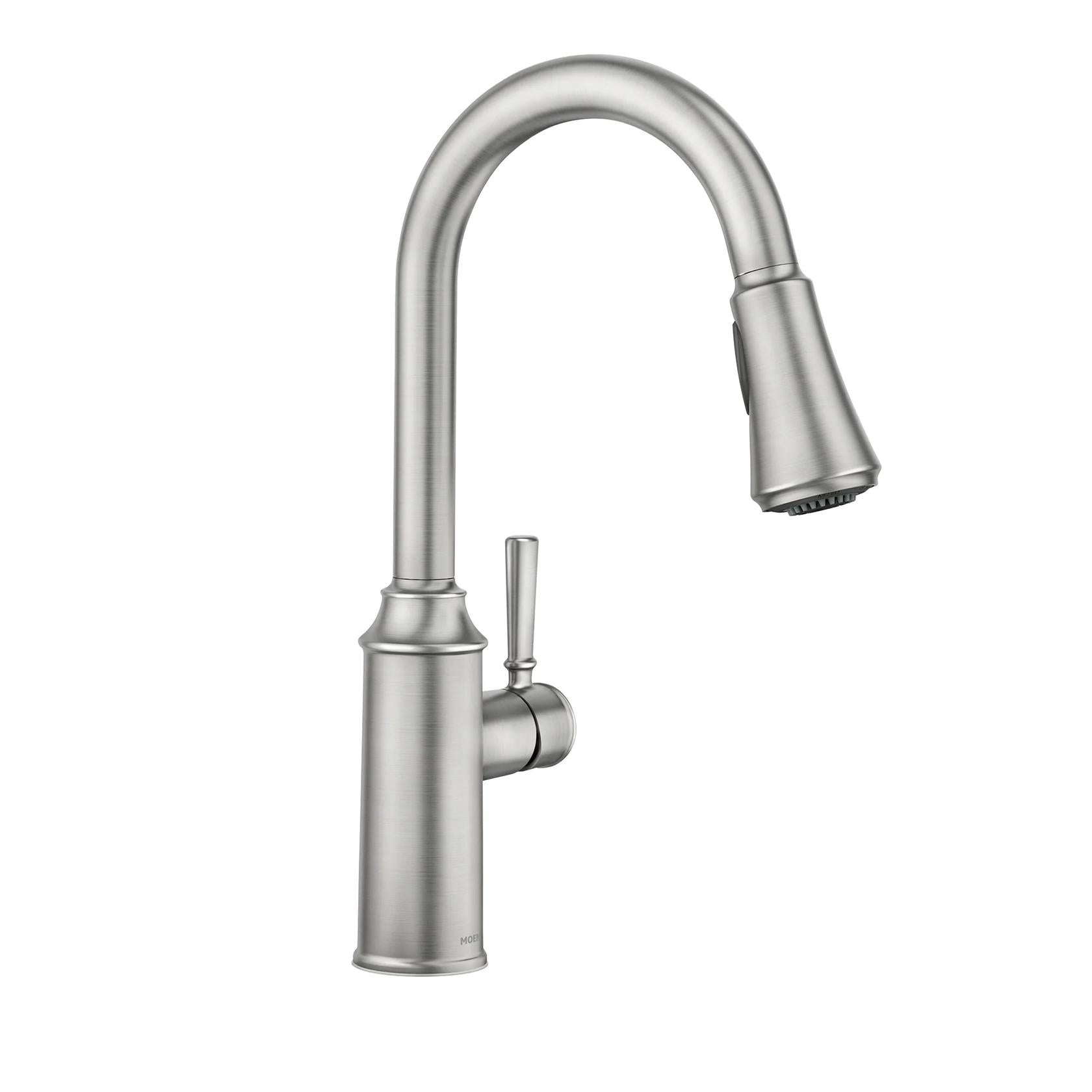 MOEN Conneaut 87801SRS One Handle Pulldown Kitchen Sink Faucet with Power Clean in Spot Resist Stainless