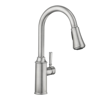 MOEN Conneaut 87801SRS One Handle Pulldown Kitchen Sink Faucet with Power Clean in Spot Resist Stainless