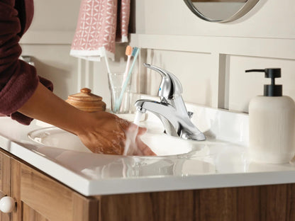 MOEN Adler WS84503 Centerset Single Handle Low-Arc Bathroom Faucet in Chrome