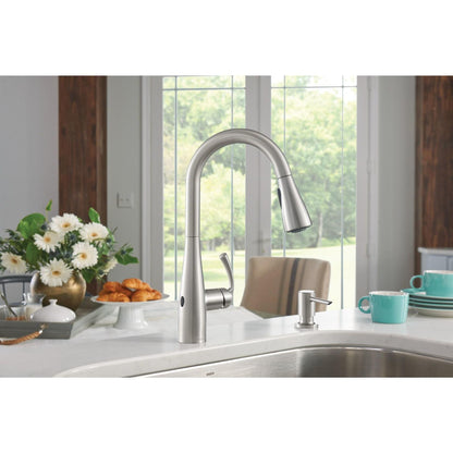 MOEN Essie 87014EWSRS Touchless One-Handle Pull-Down Sprayer Kitchen Faucet with MotionSense Wave and Power Clean in Spot Resist Stainless