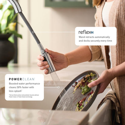 MOEN Essie 87014 Single-Handle Pull-Down Sprayer Kitchen Faucet with Reflex and Power Clean in Chrome