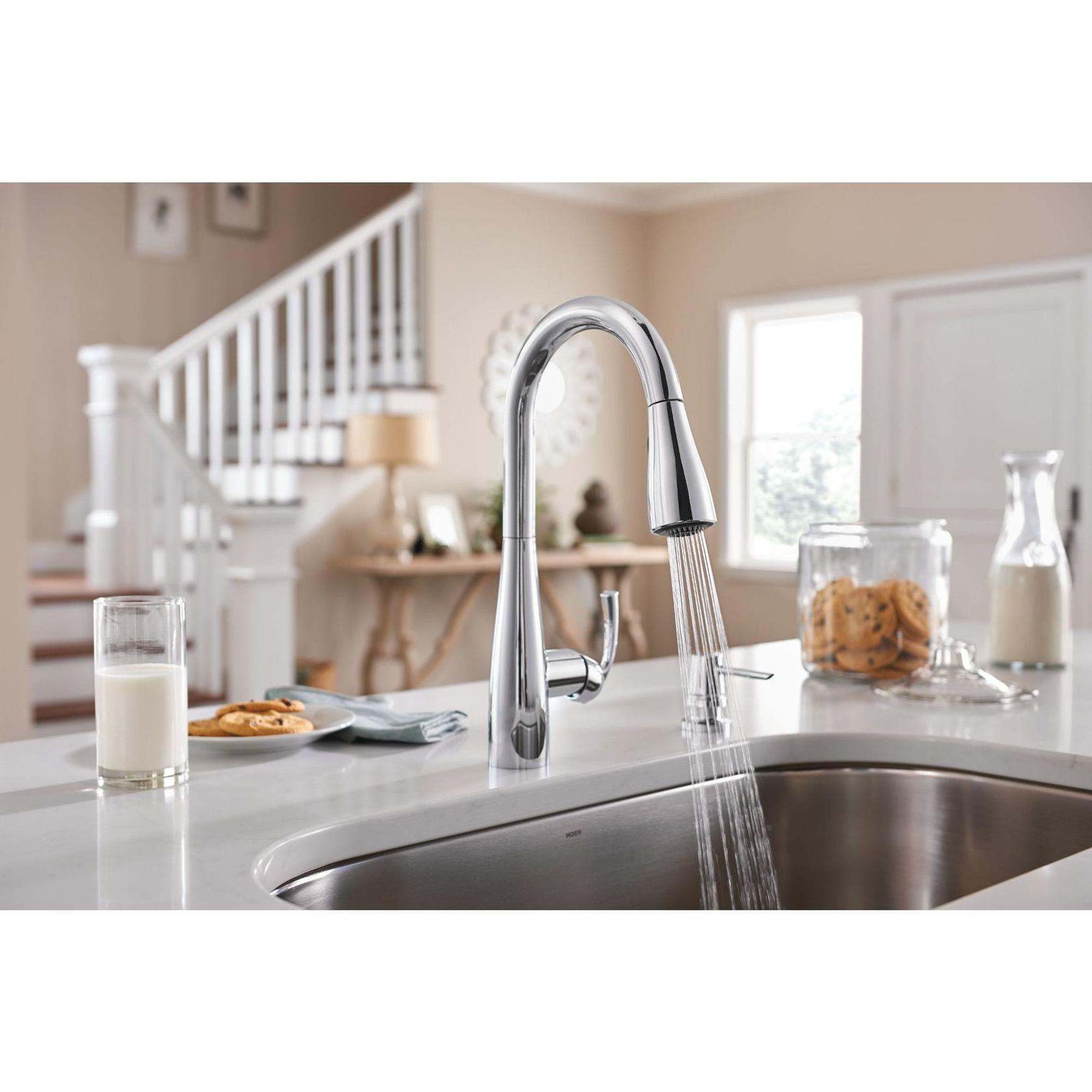MOEN Essie 87014 Single-Handle Pull-Down Sprayer Kitchen Faucet with Reflex and Power Clean in Chrome