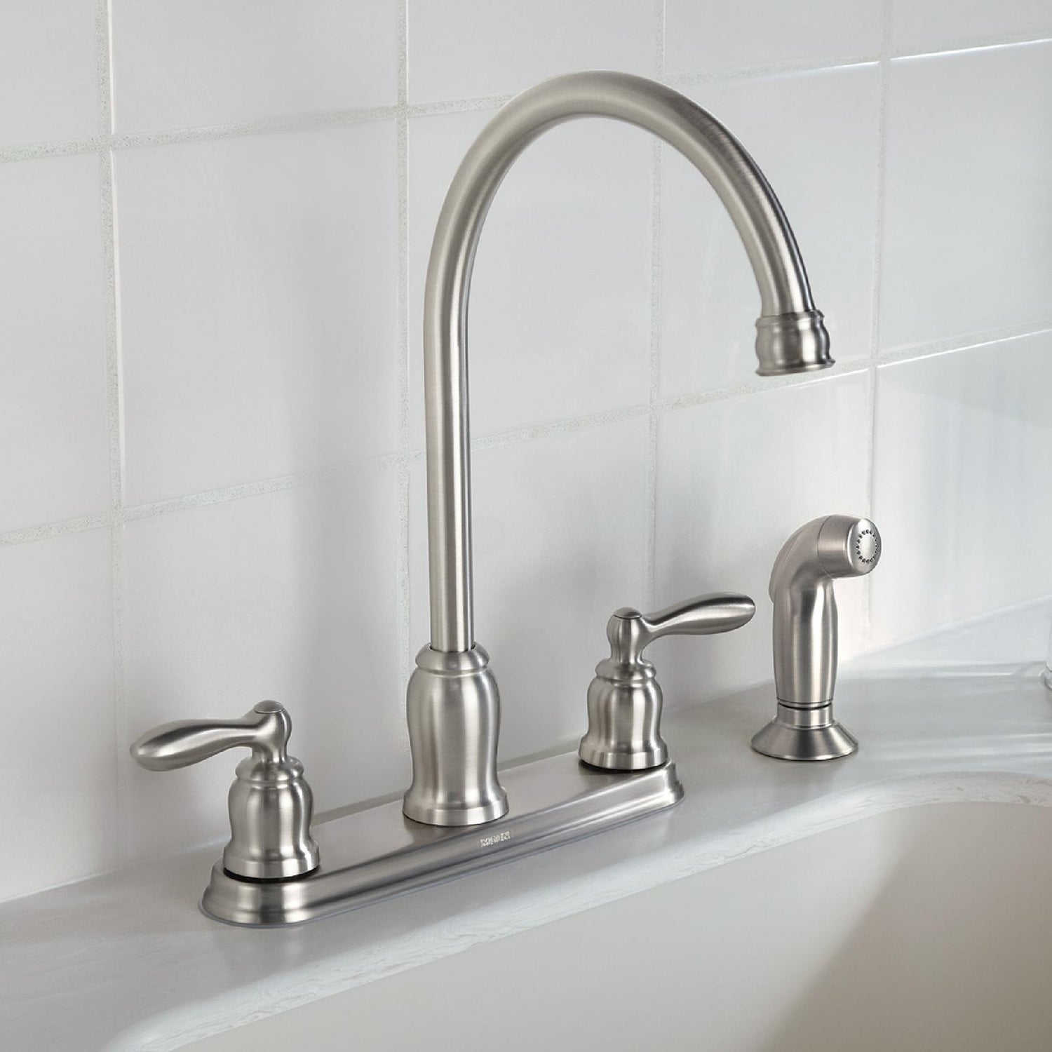 MOEN Caldwell CA87060SRS Single Handle Deck-mount Kitchen Faucet with Sprayer in Spot Resist Stainless