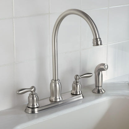 MOEN Caldwell CA87060SRS Single Handle Deck-mount Kitchen Faucet with Sprayer in Spot Resist Stainless
