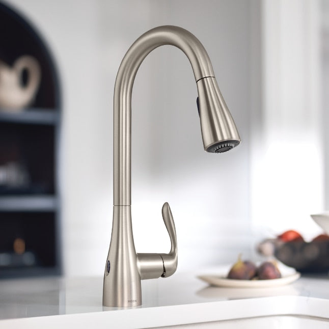 MOEN Georgene 87912EWSRS One-Handle Pulldown Touchless Kitchen Faucet with Sprayer in Spot Resist Stainless