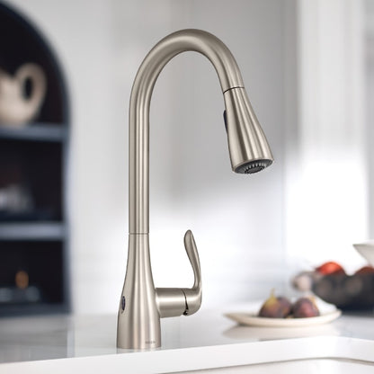 MOEN Georgene 87912EWSRS One-Handle Pulldown Touchless Kitchen Faucet with Sprayer in Spot Resist Stainless