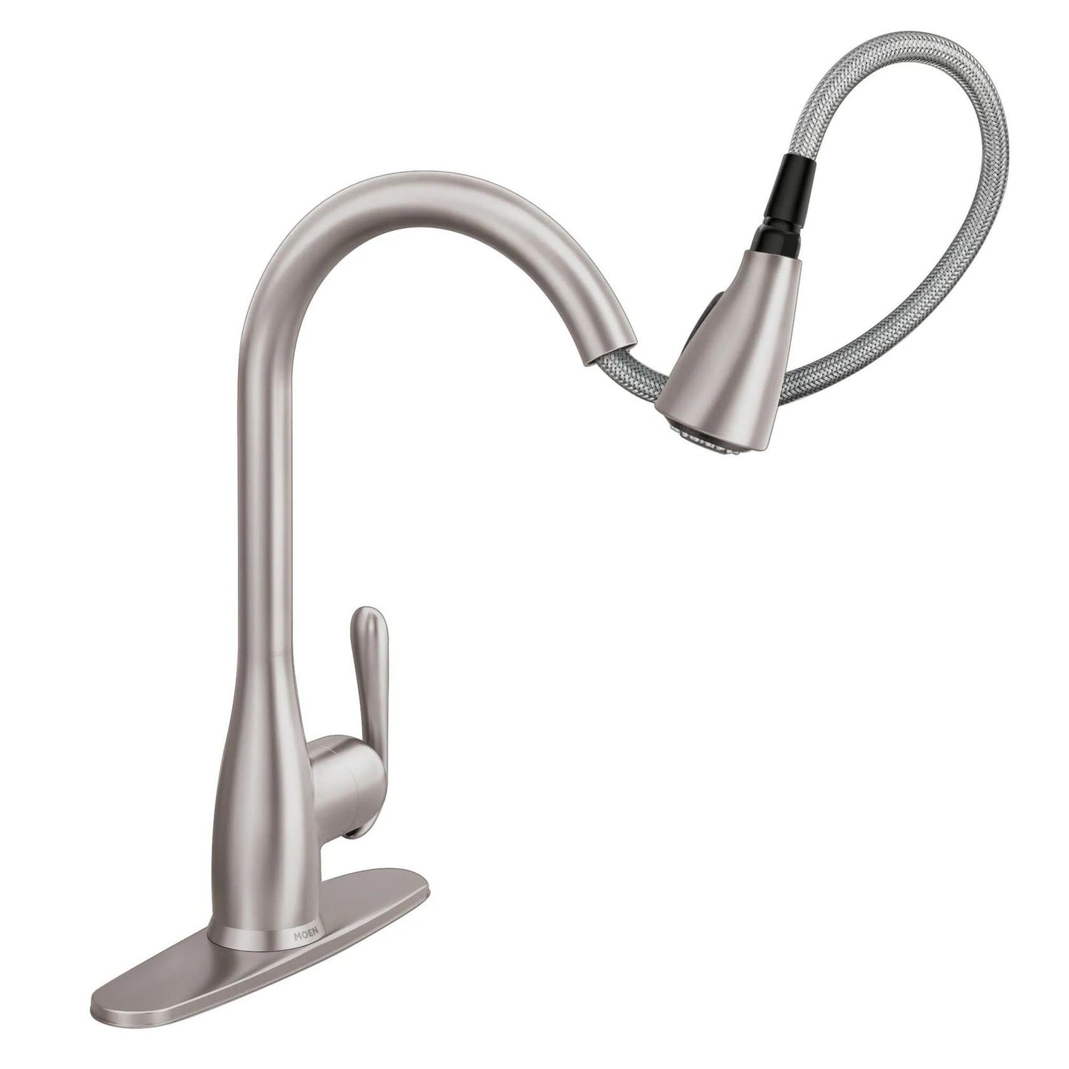 MOEN Haysfield 87879SRS Single Handle Deck-mount Pull-down Kitchen Faucet with Sprayer in Spot Resist Stainless