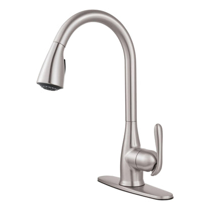 MOEN Haysfield 87879SRS Single Handle Deck-mount Pull-down Kitchen Faucet with Sprayer in Spot Resist Stainless