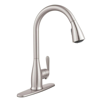 MOEN Haysfield 87879SRS Single Handle Deck-mount Pull-down Kitchen Faucet with Sprayer in Spot Resist Stainless