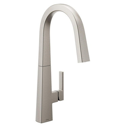 MOEN Nio S75005SRS Pull Down Sprayer Kitchen Faucet with 360 Degree Spout Swivel and Power Boost in  Spot Resist Stainless