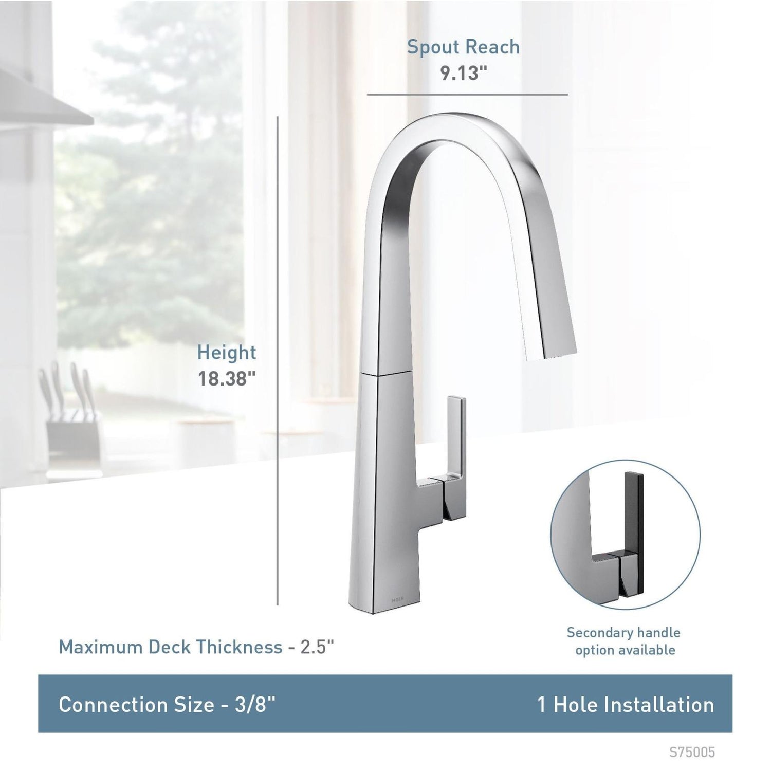 MOEN Nio S75005EV2BL Smart Faucet Touchless Pull-Down Sprayer Kitchen Faucet with Voice and Motion Control in Matte Black