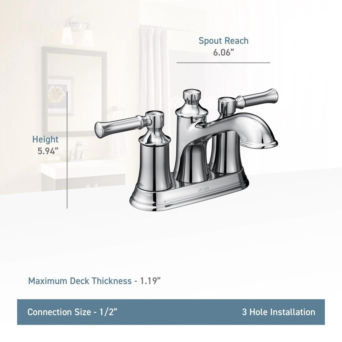 MOEN Dartmoor 6802BL Centerset 2-Handle Bathroom Faucet in Matte Black