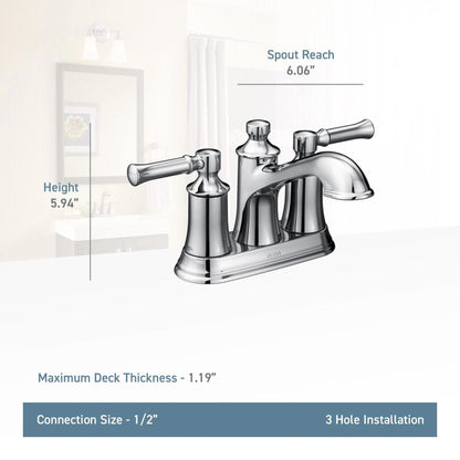MOEN Dartmoor 6802BL Centerset 2-Handle Bathroom Faucet in Matte Black