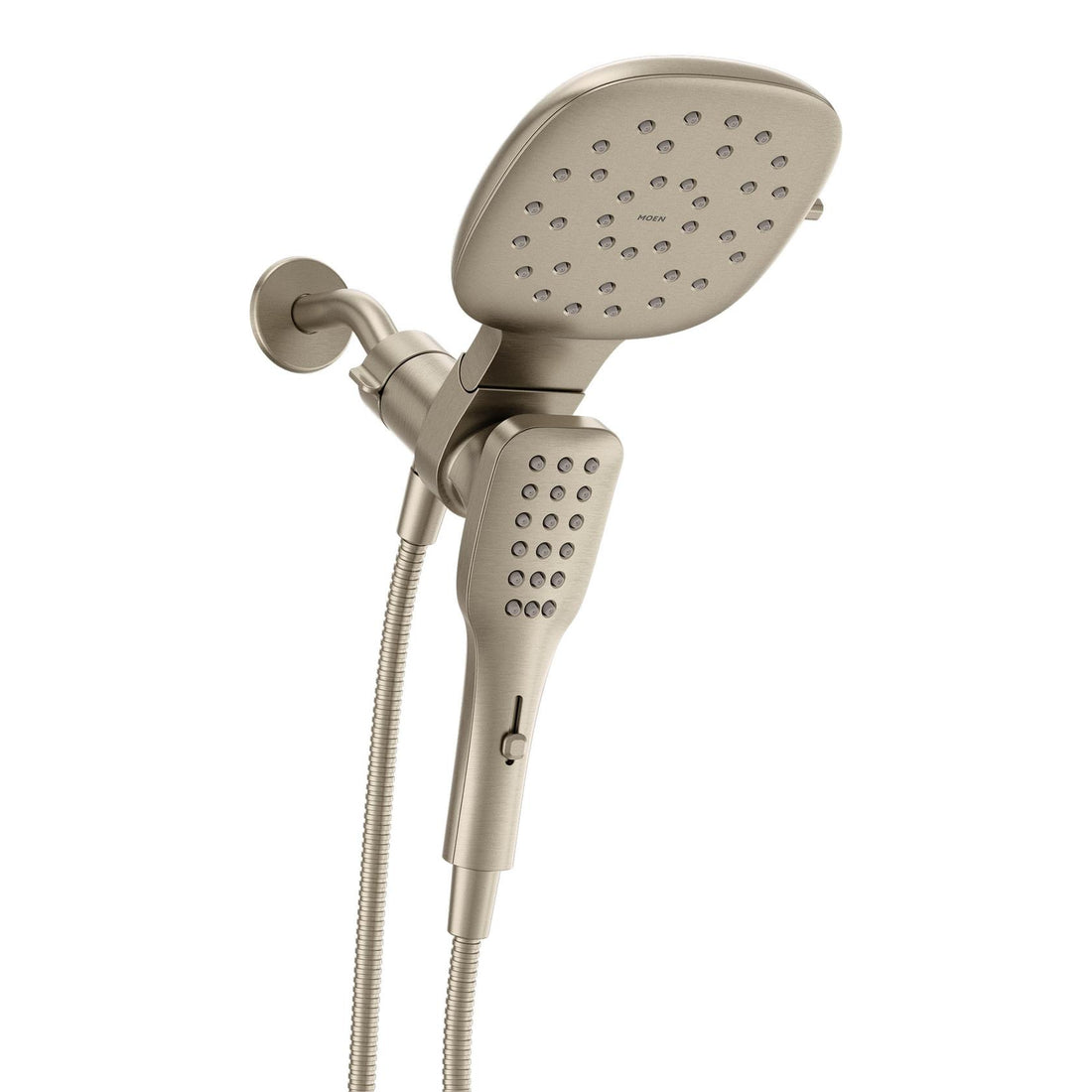 MOEN Verso 220C5BN Infiniti Dial Square Rain Shower Head with Detachable Hand Shower Combo, 7-Inch Spray Head in Brushed Nickel