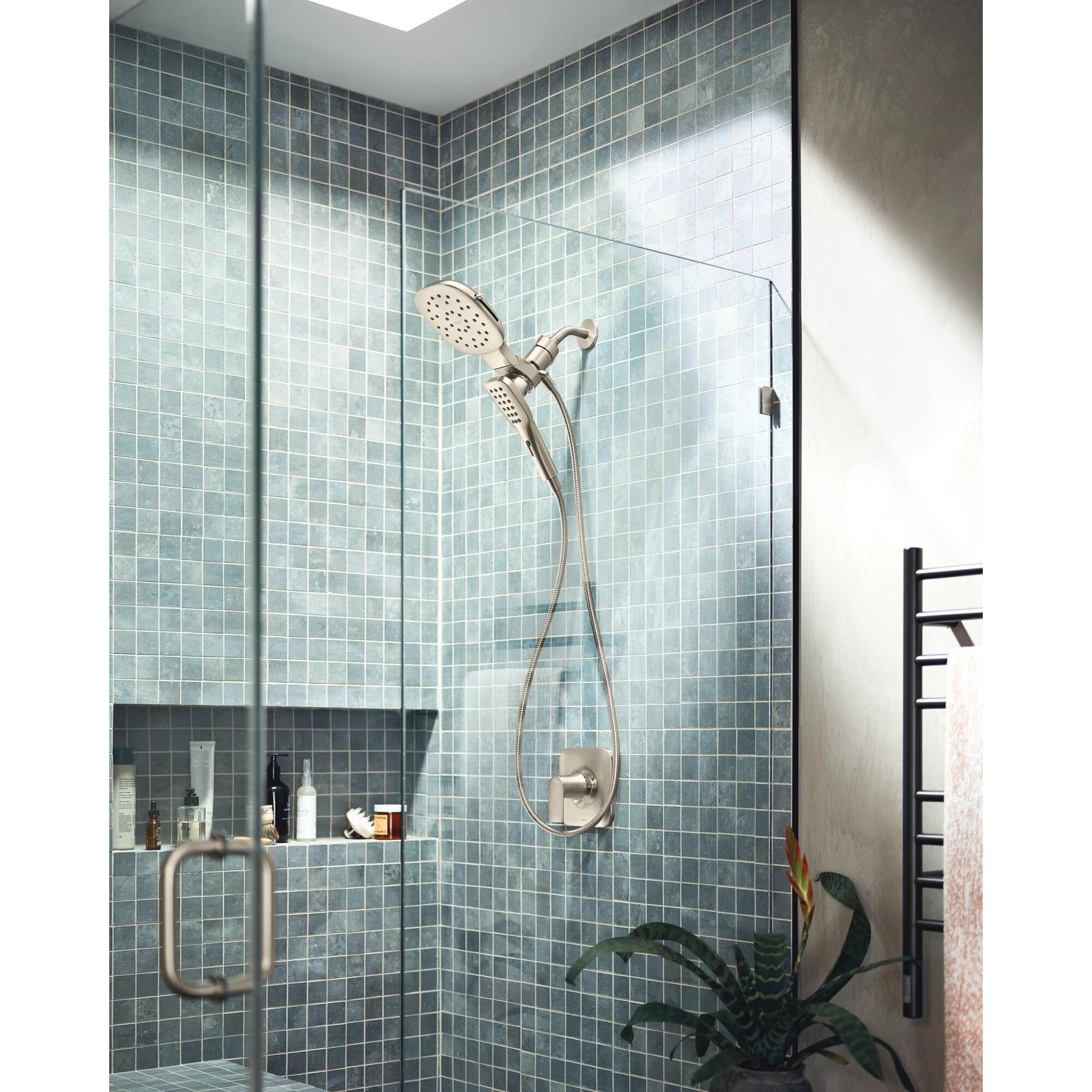 MOEN Verso 220C5BN Infiniti Dial Square Rain Shower Head with Detachable Hand Shower Combo, 7-Inch Spray Head in Brushed Nickel