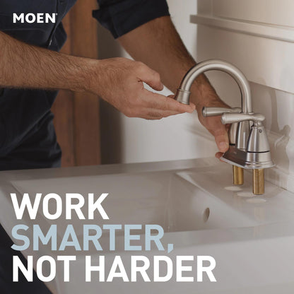 MOEN Adler 84603 Centerset Two Handle Low-Arc Bathroom Faucet in Chrome