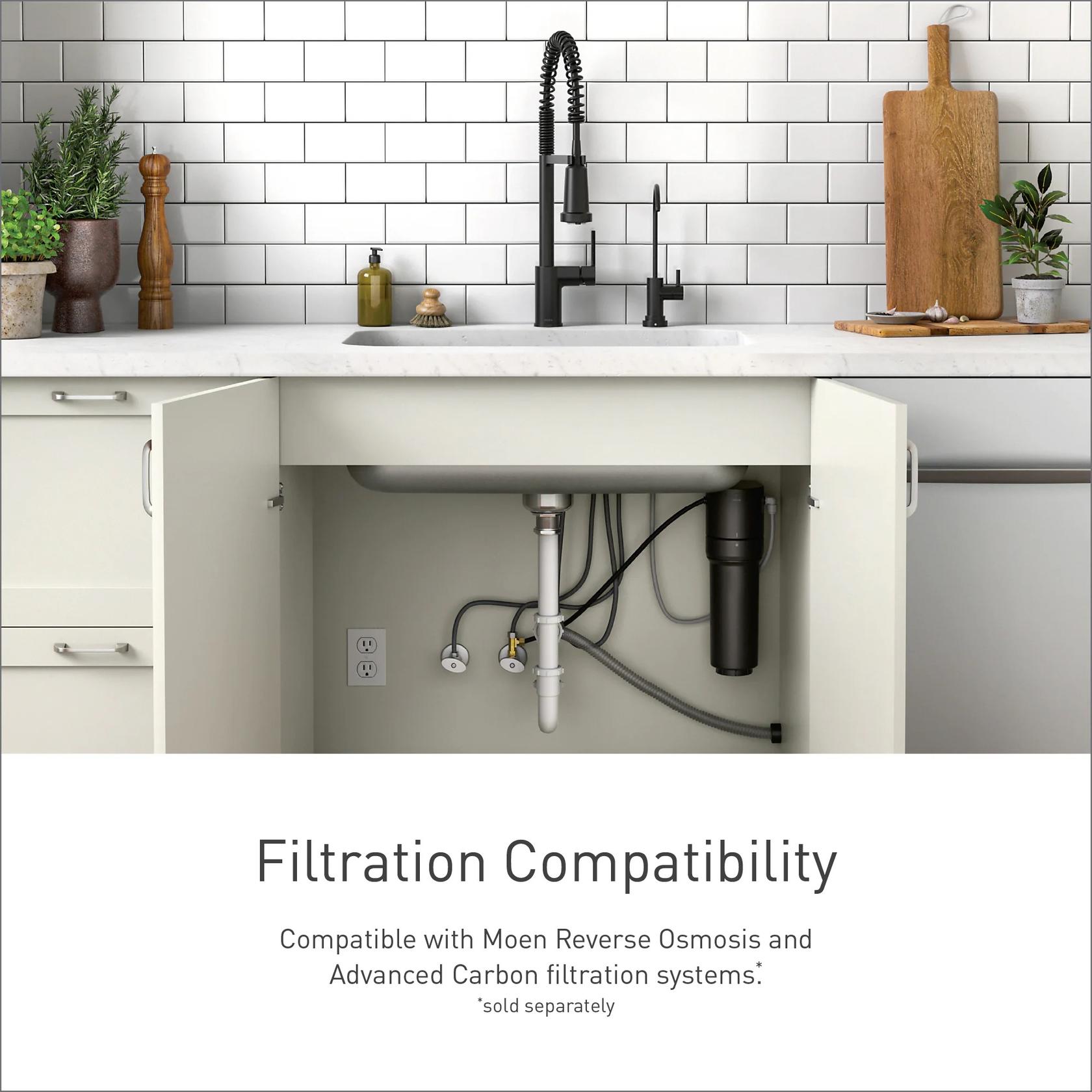 MOEN SIP F7600SRS  Single Handle Deck-Mount Filtered Kitchen Faucet in Spot Resist Stainless