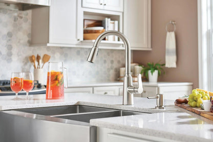 MOEN Edwyn 87028SRS Single Handle Deck-mount Pull-down Kitchen Faucet with Sprayer in Spot Resist Stainless