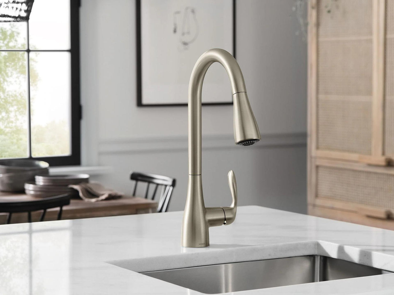 MOEN Georgene 87912SRS Single Handle Deck Mount Pull-Down Handle/Lever Kitchen Faucet in Spot Resist Stainless