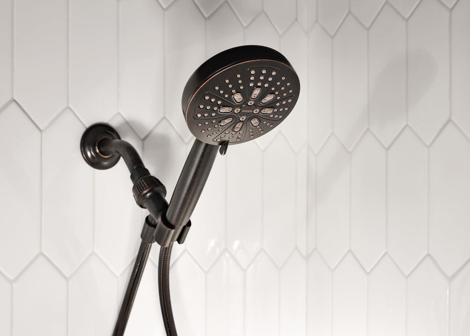Moen Mediterranean Bronze Hydro Energetix High Pressure Shower Head with Handheld Sprayer Featuring 8 Spray Settings, 200H0BRB