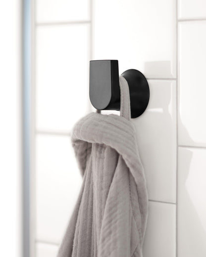 Moen Genta LX Modern Single Robe Hook or Towel Hanger for Kitchen or Bathroom, Matte Black, BH3803BL