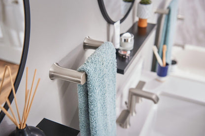 Moen Genta LX Modern Single Kitchen or Bathroom Towel Bar, 6.8-Inch, Brushed Nickel, BH3886BN