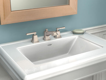 MOEN Boardwalk TV6220SRN Two-Handle Widespread Bathroom Sink Faucet in Brushed Nickel (Valve Included)