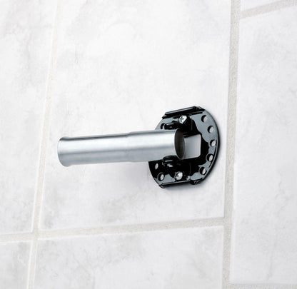Moen Brushed Nickel 5-Foot Curved Fixed Mount Shower Curtain Rod with Pivoting Flanges, CSR2165BN