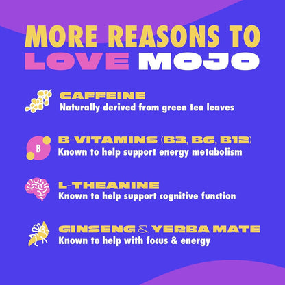 MOJO Energy Pouches 50 mg Caffeine Liquid-Free On-The-Go Energy Boost - 15 Count