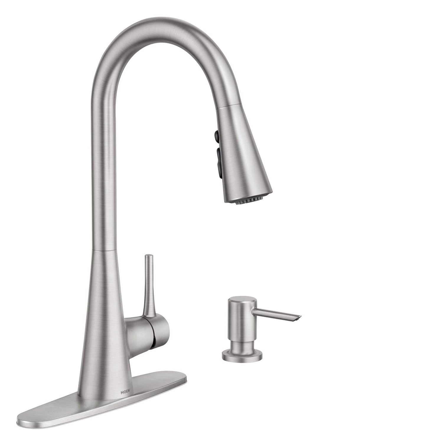 MOEN Sarai 87836SRS Single Handle Deck-Mount Pull-Down Kitchen Faucet with Sprayer in Spot Resist Stainless