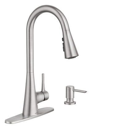 MOEN Sarai 87836SRS Single Handle Deck-Mount Pull-Down Kitchen Faucet with Sprayer in Spot Resist Stainless