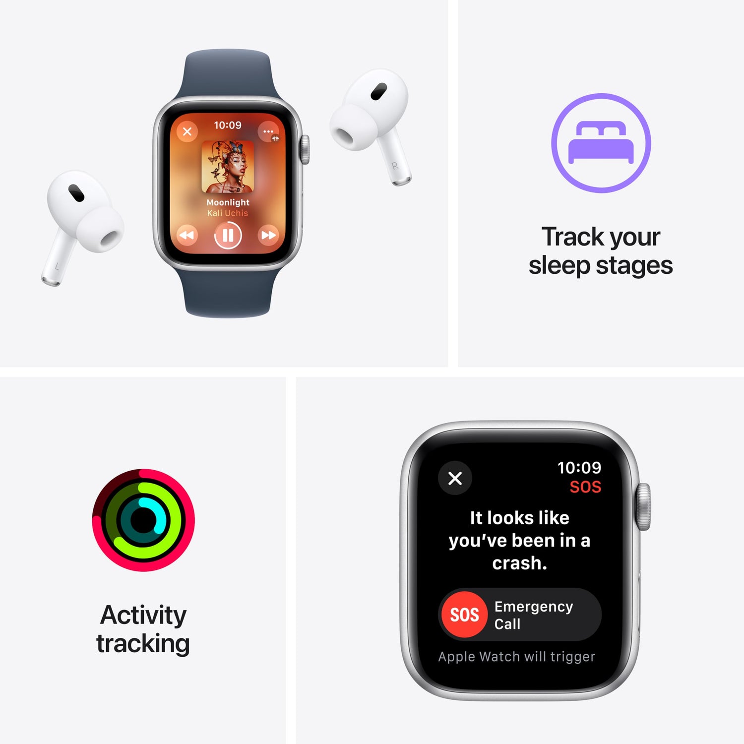 Apple Watch SE (2nd Gen) [GPS 44mm] Smartwatch with Starlight Aluminum Case with Starlight Sport Band S/M. Fitness &amp; Sleep Tracker, Crash Detection, Heart Rate Monitor