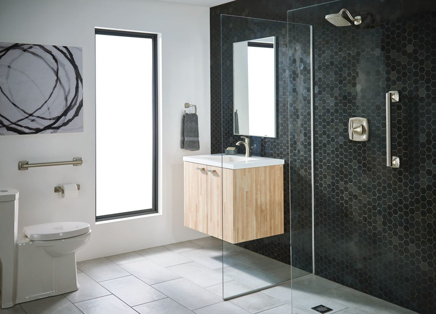 Moen YG5124CH Bathroom Safety 24-Inch Stainless Steel Transitional Bathroom Grab Bar, Chrome