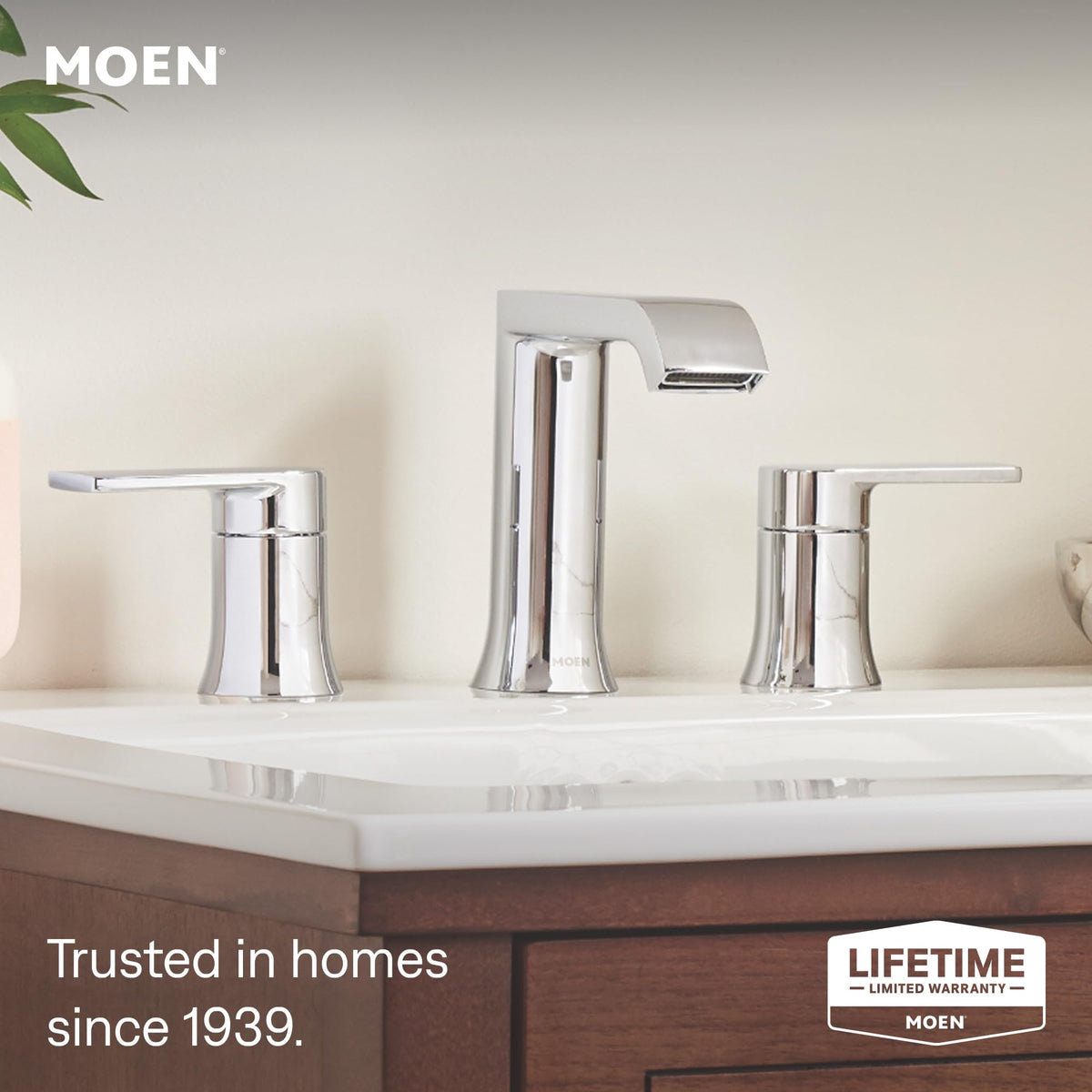 MOEN Genta LX TV6708 Widespread Bathroom Faucet Polished Chrome (Valve Included)