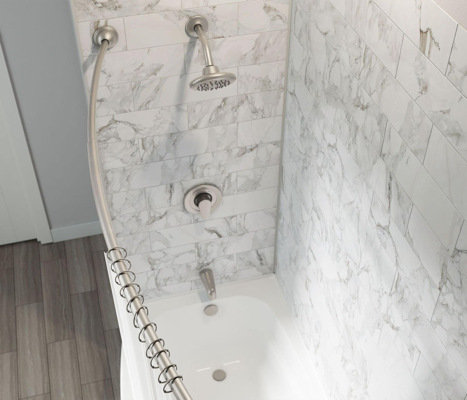 Moen DN2160OWB 54 to 72-Inch Adjustable Length Curved Shower Rod, Old World Bronze
