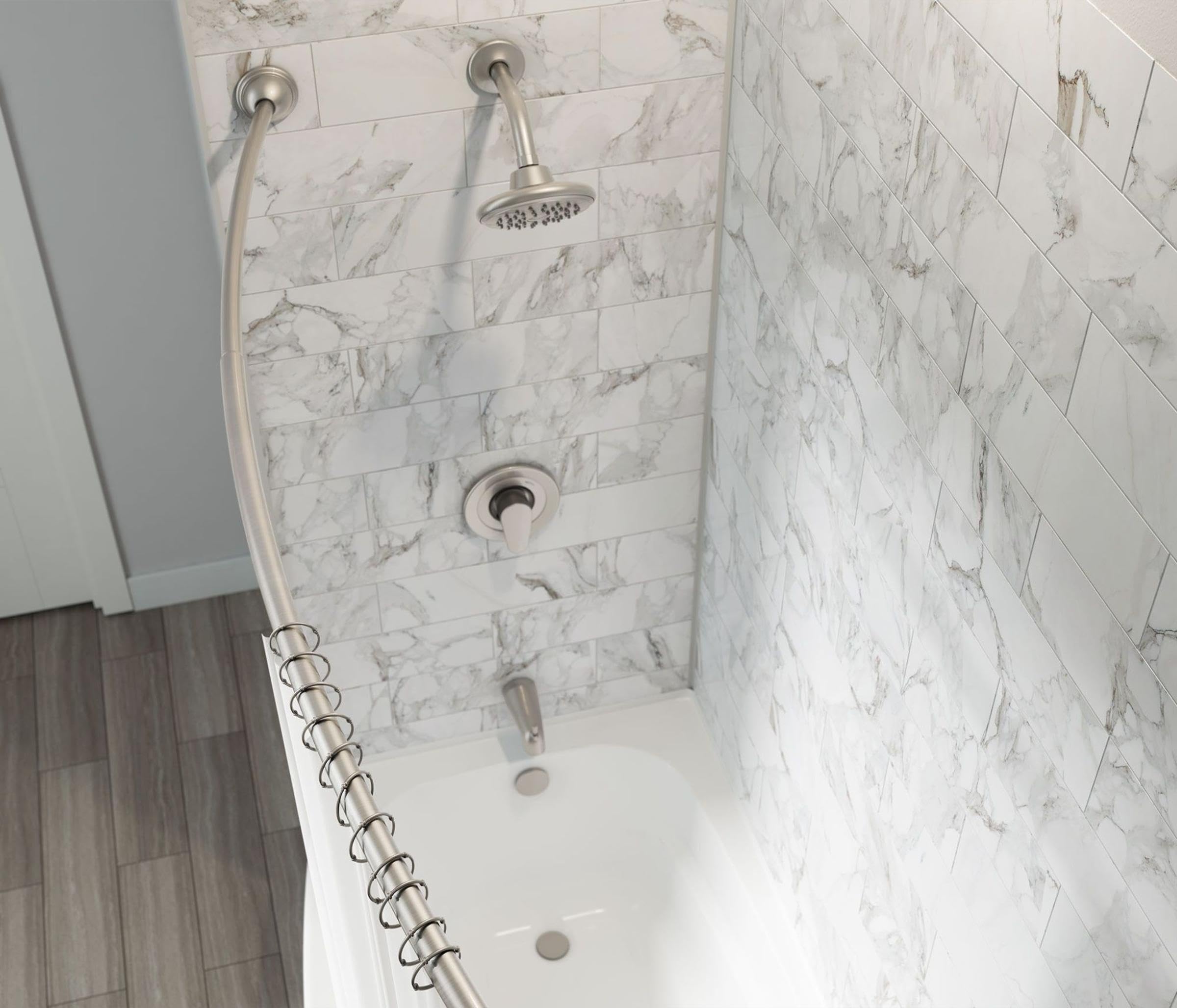 Moen DN2160OWB 54 to 72-Inch Adjustable Length Curved Shower Rod, Old World Bronze